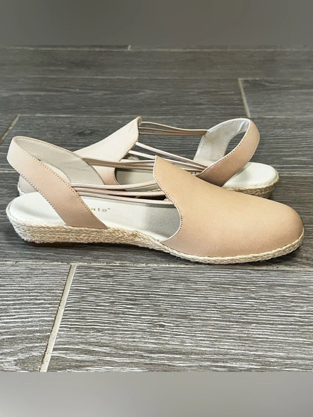 David Tate Nelly Women’s 12 Cream Slingback Closed Toe Espadrille Sandal Cottage